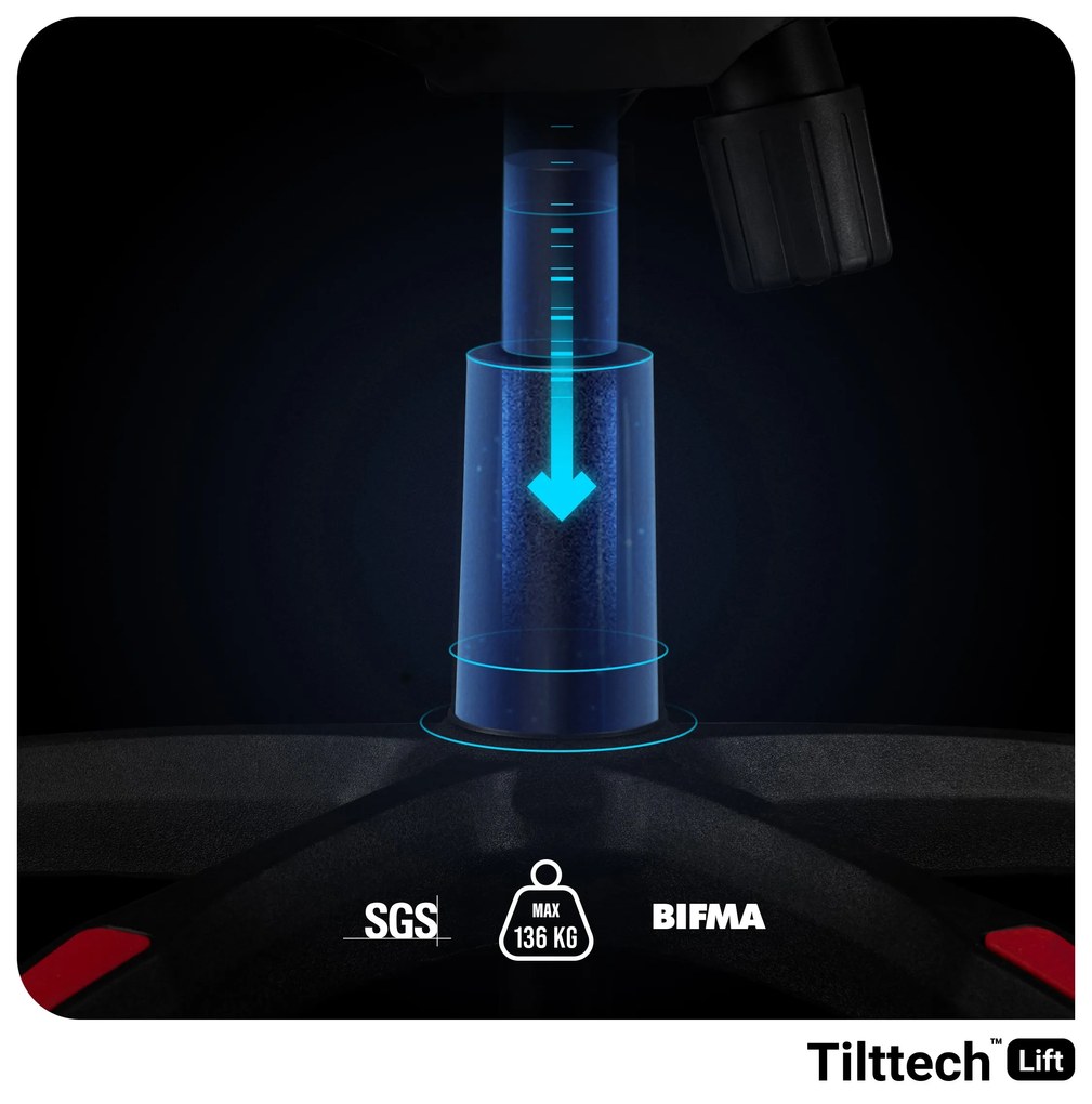 Fotel gamingowy Diablo X-One 2.0 Normal Size, czarno-czerwony