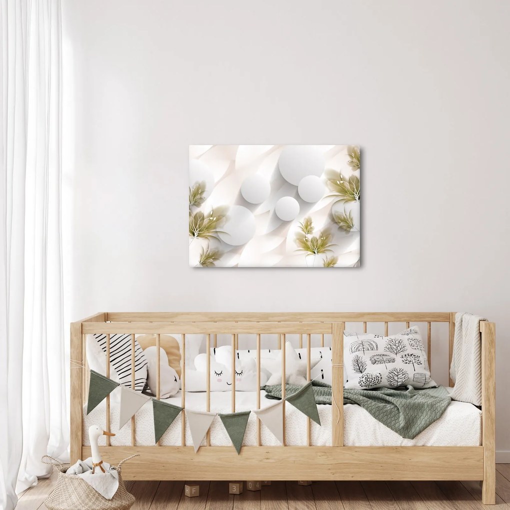 Obraz - 3D koła z kwiatami (70x50 cm)