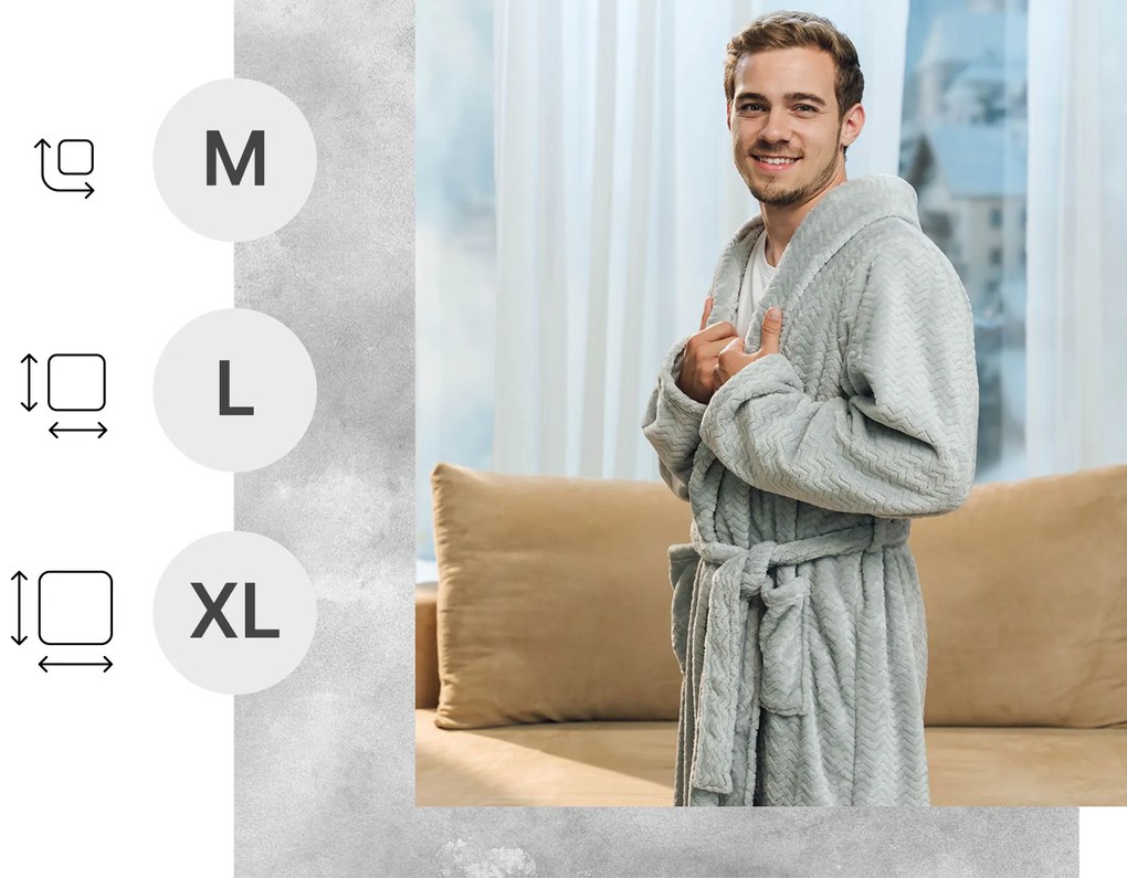 SZLAFROK WARM HUG SZARY L MICRO CHIP