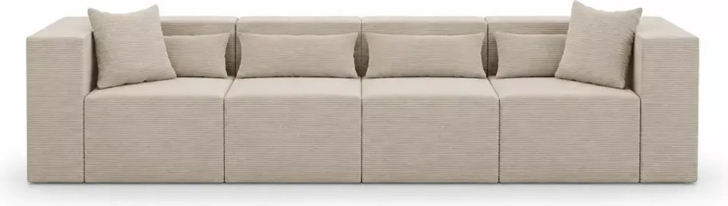 Kanapa modułowa 4-osobowa Terospito XL - nowoczesna sztruksowa sofa z poduszkami