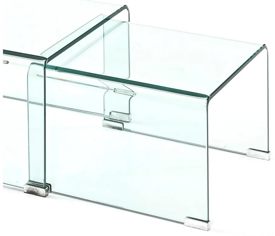 Szklane stoliki zestaw 2 szt. 44.5x49 cm Cristal – Tomasucci