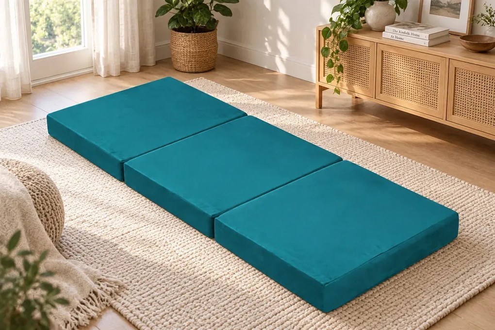 Materac 180/60 + Torba składany turystyczny tkanina Welur : Kolor tkaniny - VELVET - MG20, Rozmiar - 180/60/10, Typ tkaniny - Velvet