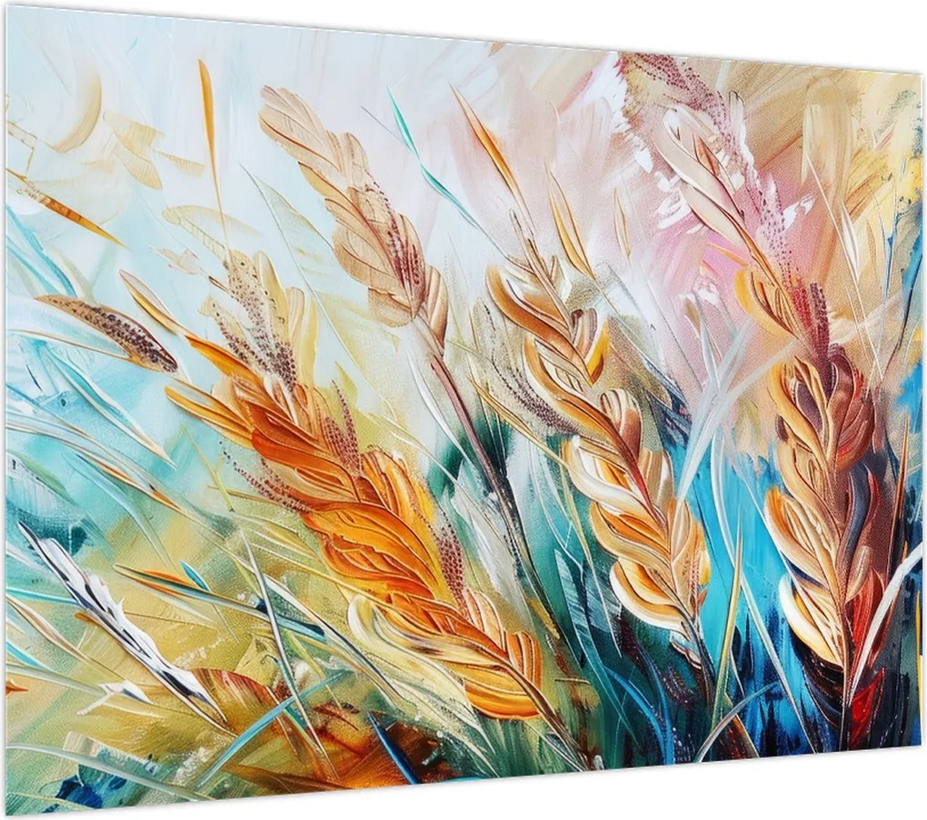 Obraz na szkle - Pszenica, abstrakcja (70x50 cm)