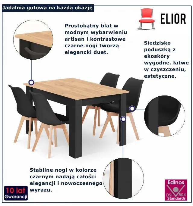 Zestaw stół z 4 krzesłami A5-T26