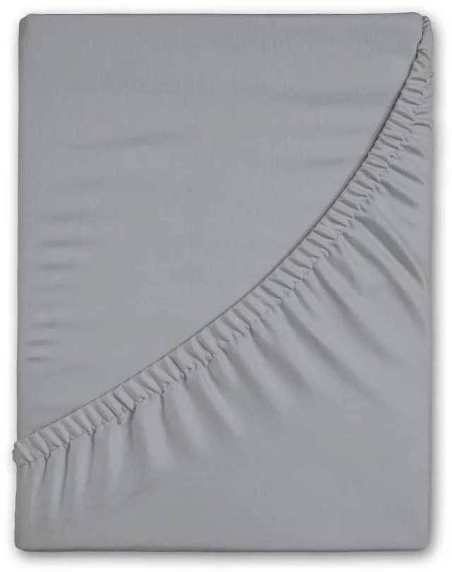 Szare flanelowe prześcieradło z gumką 90x200 cm – Good Morning