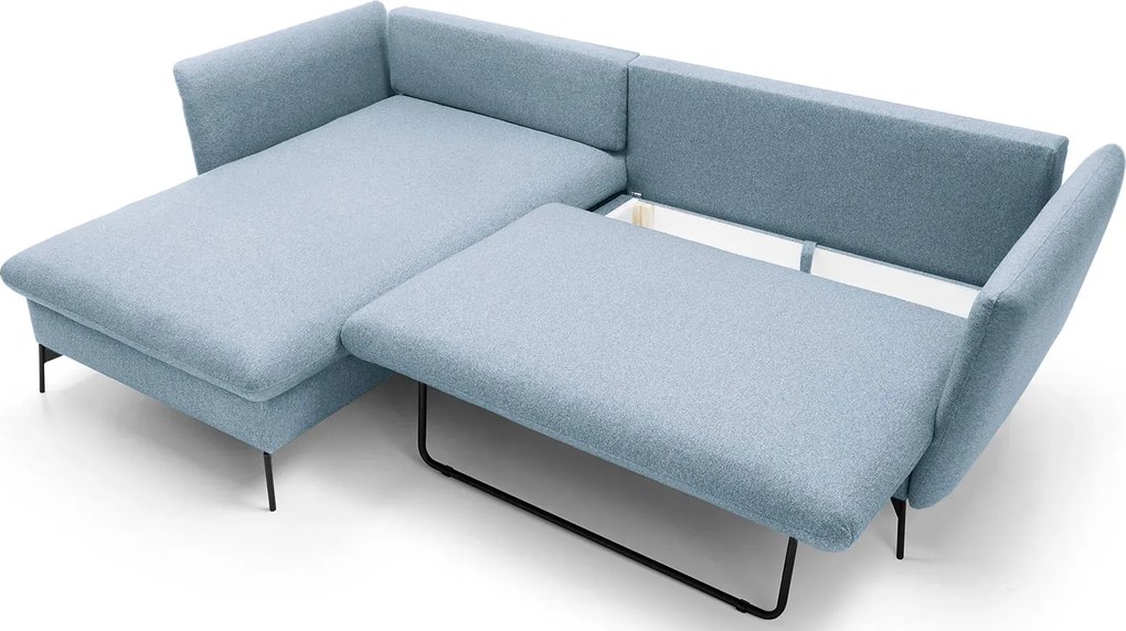 Niebieski narożnik nowoczesny z funkcją spania L5-B08