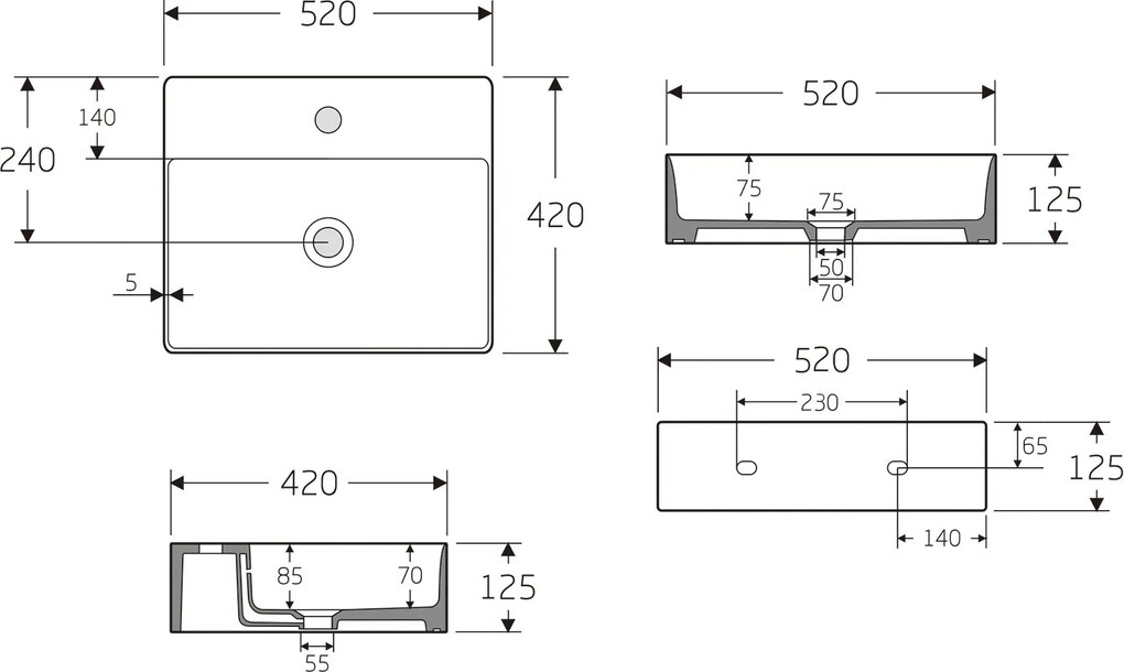 Umywalka nablatowa KW6146
