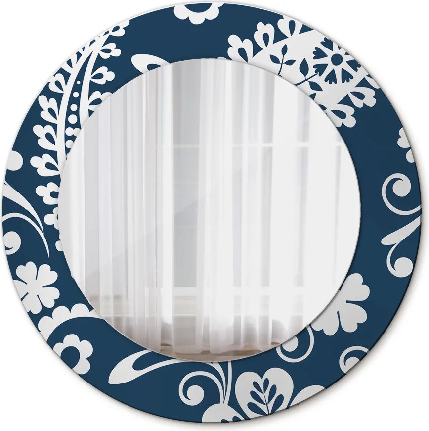 Lustro z nadrukiem okrągłe Kompozycja paisley