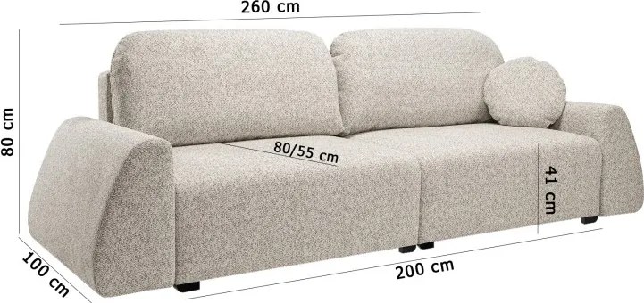 Sofa ALMI z funkcja spania i pojemnikiem SZARY EXCITE ME 13