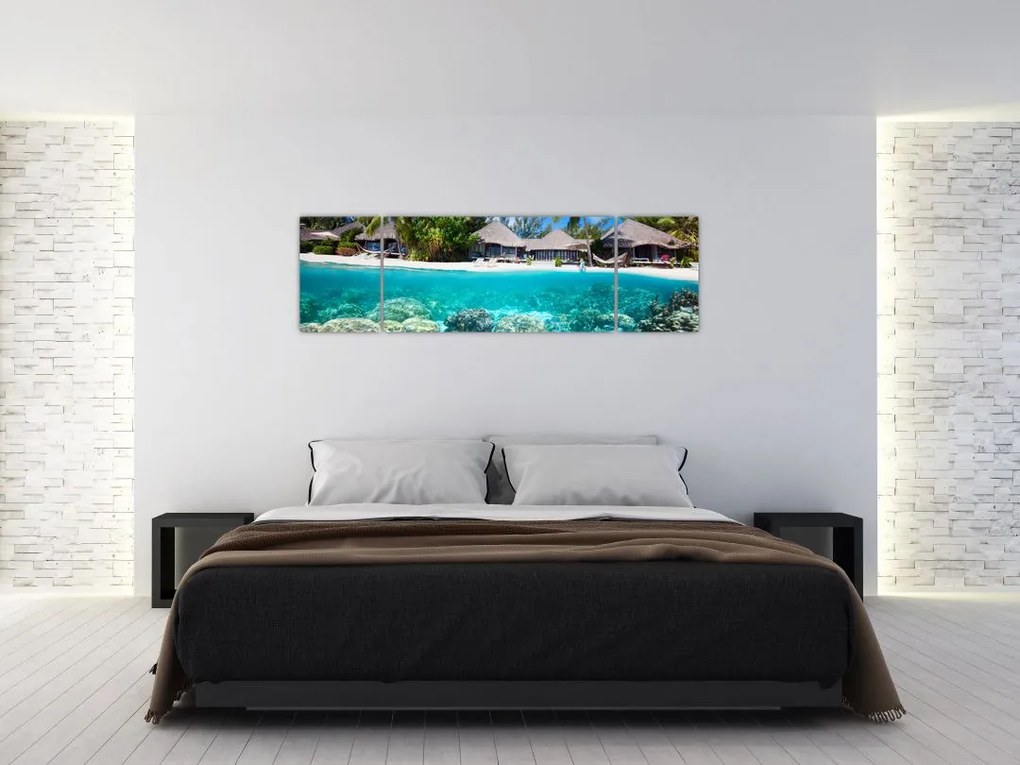 Obraz plaży na tropikalnej wyspie (170x50 cm)