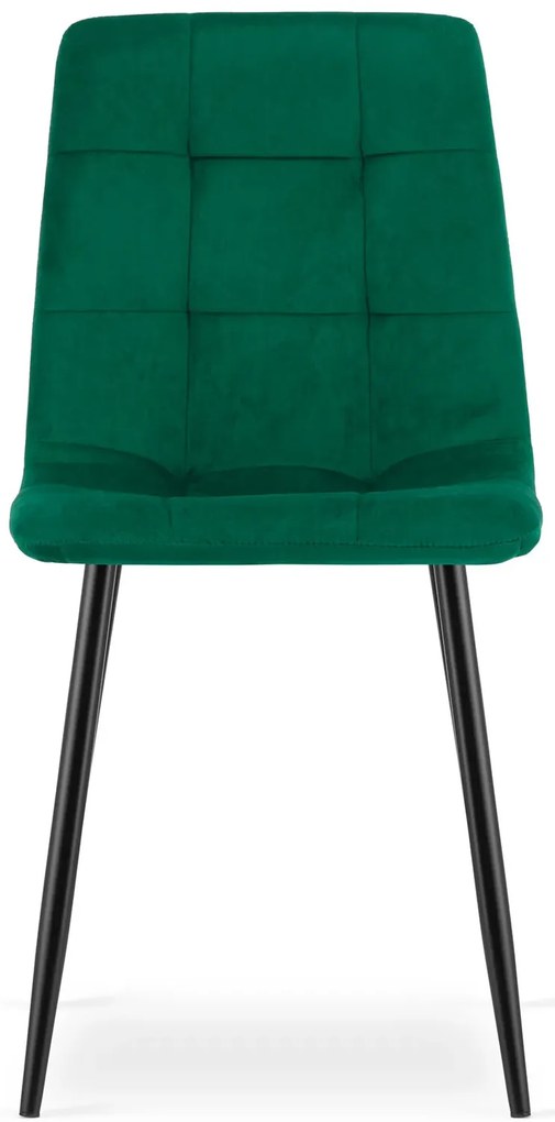 Komplet 4 szt ciemnozielonych krzeseł pikowanych P8-D39