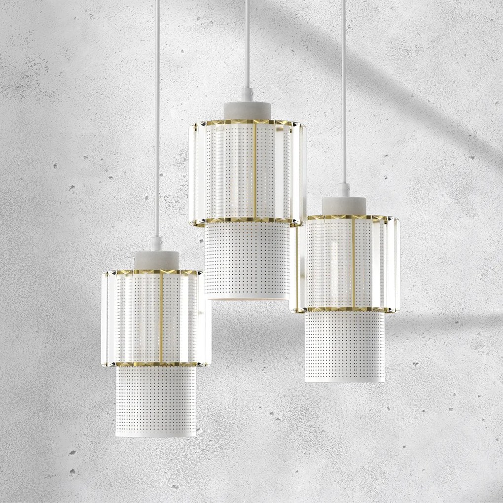 Lampa wisząca BLANCO 3xE27, potrójna, kryształowa, na kole