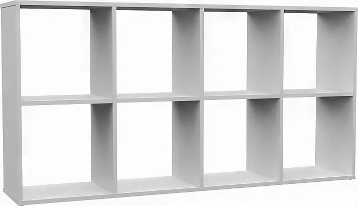 Regał Malax 2X4 | Biały | 147x30x75 cm | Regał na książki i zabawki