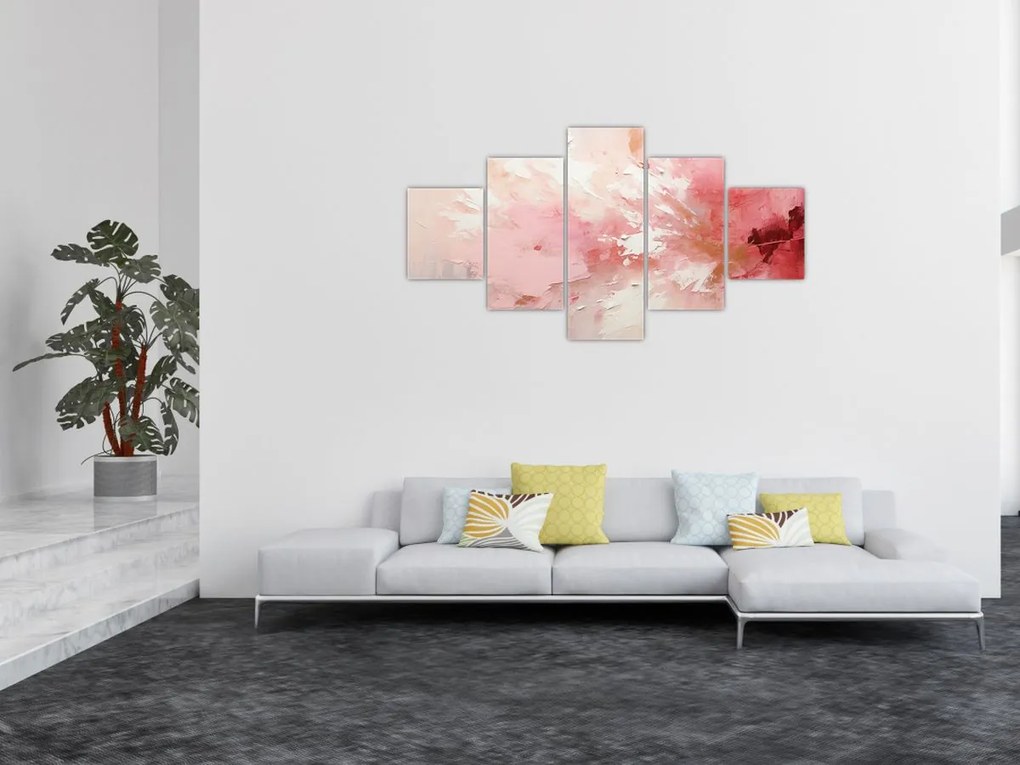 Obraz - Różowa abstrakcja (125x70 cm)