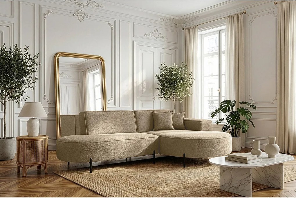 Narożnik Parma Studio Hills, do salonu, Quelle, prawy, ciemny beż (18)