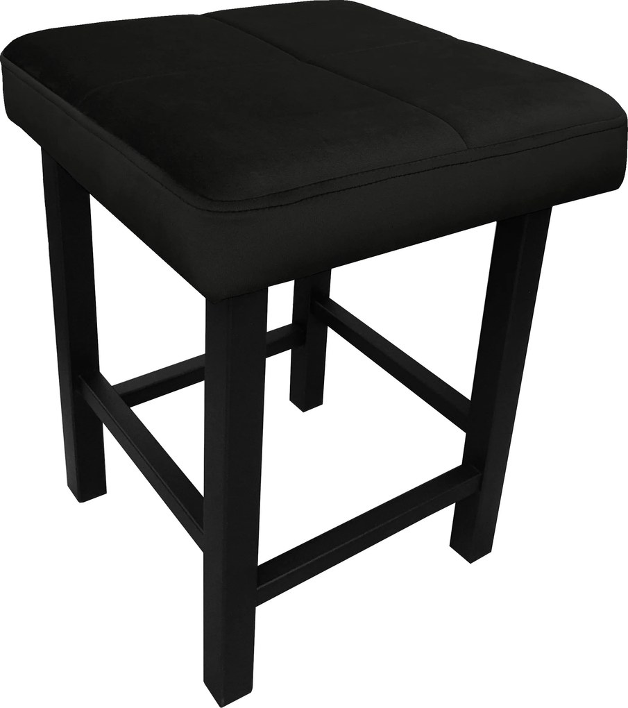 Taboret KLASYK tkanina Welur stelaż metalowy : Kolor Stelaża - Czarny , Kolor tkaniny - VELVET - MG19, Typ tkaniny - Velvet, Wysokość - 45 cm