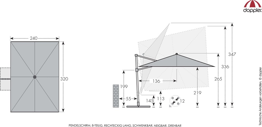 Doppler myZone 320 x 240 cm pomarańczowa