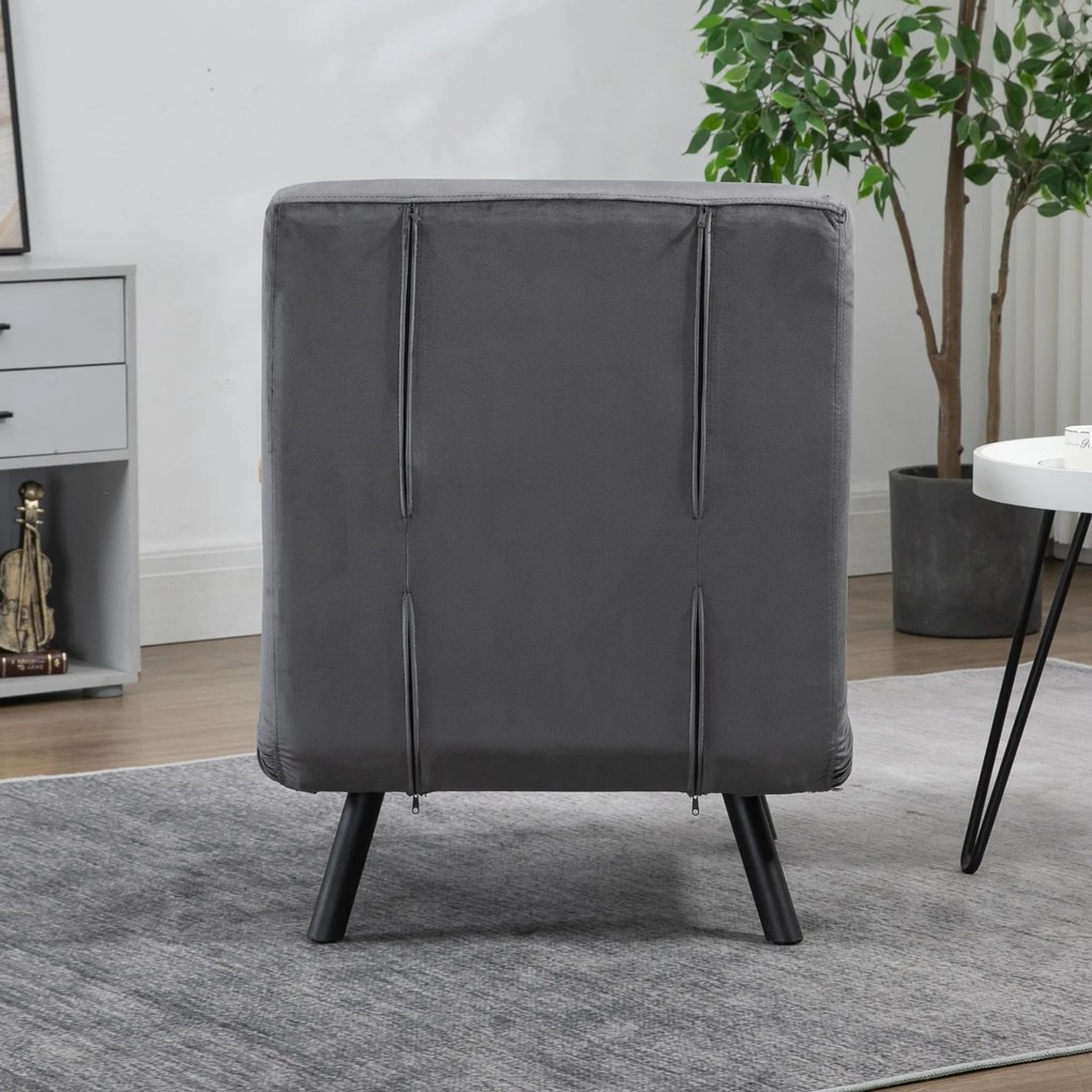 HOMCOM Rozkładana sofa do salonu z poduszkami stylowa kanapa do spania ciemnoszara 120 kg | Aosom PL