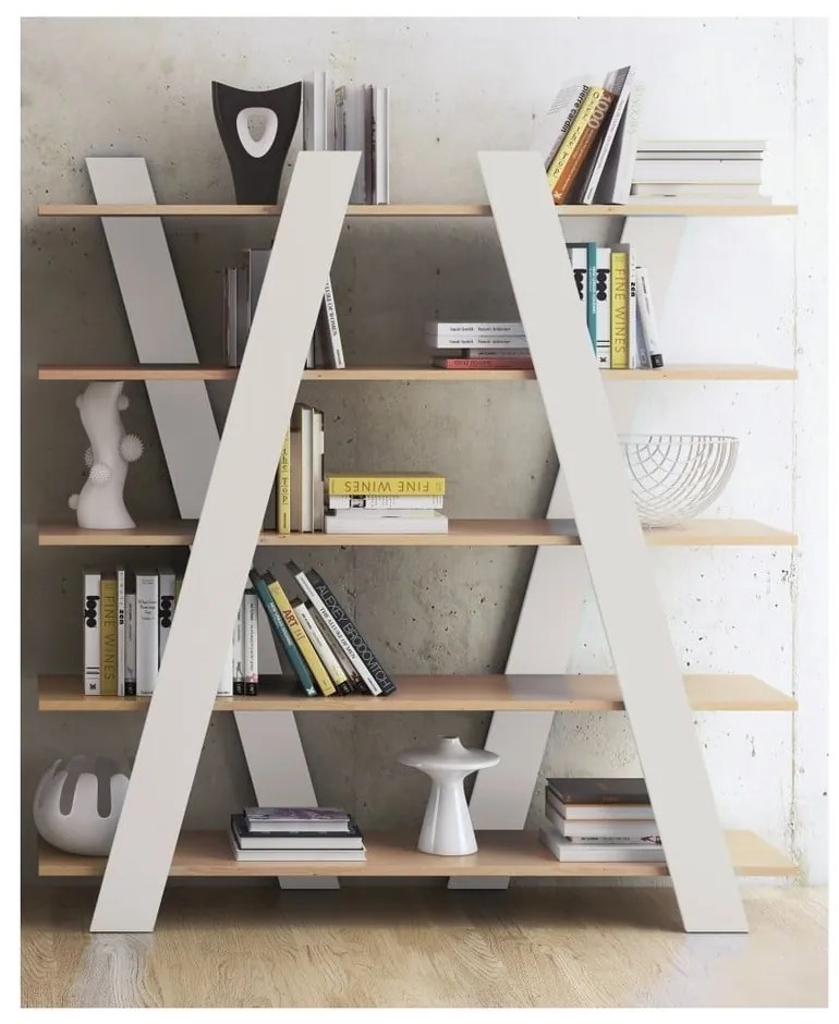 Biała biblioteczka TemaHome Wind Oak