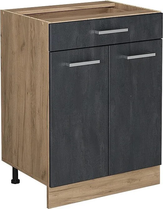 Szafka dolna do kuchni czarny beton 60x46x81.6 r-line