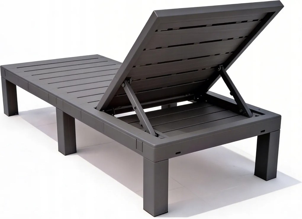 Leżak ogrodowy hotelowy Lagoon SL-02C z poduszką, składany, kolor szary