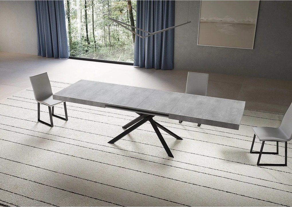Stół rozkładany Niket 200/304x90 cm nogi betonowe antracytowe