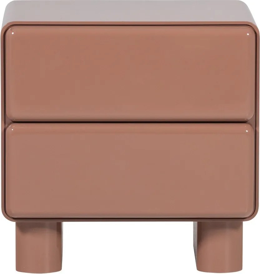 Różowa szafka nocna z połyskiem Lustra – WOOOD