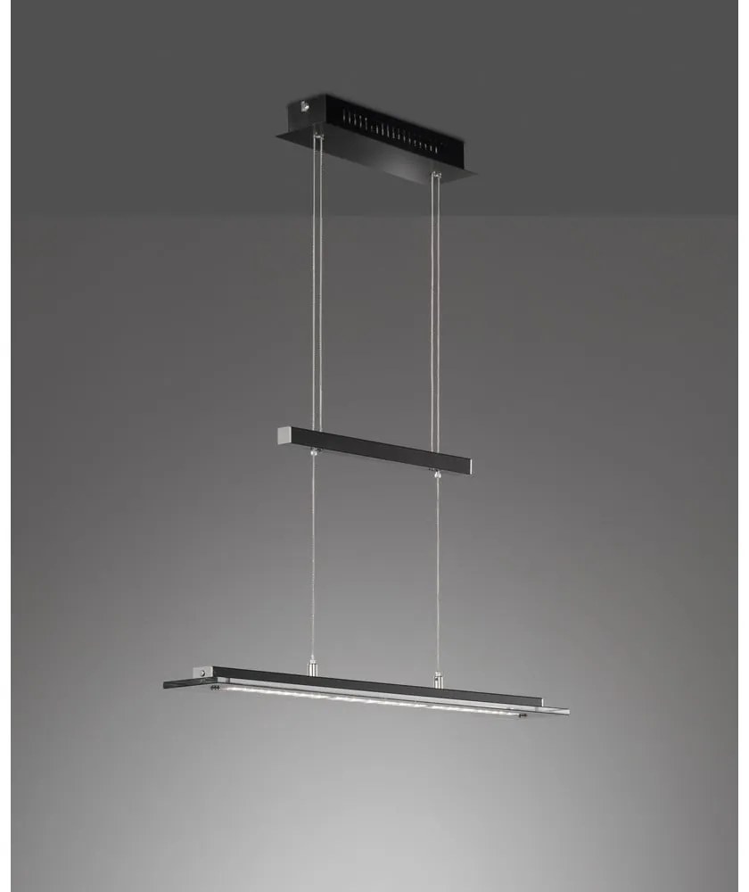 Czarna metalowa lampa wisząca LED ze ściemniaczem Tenso – Fischer & Honsel
