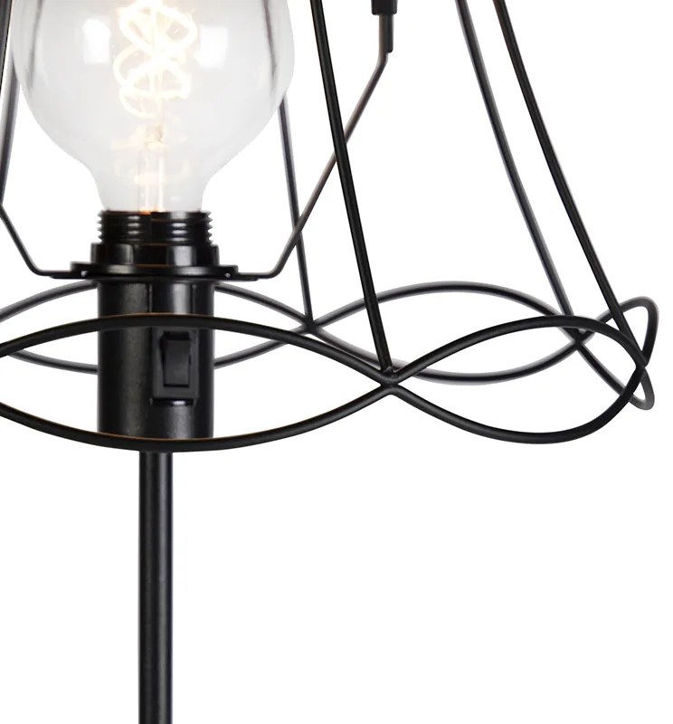 Lampa stojąca czarna z ramą Granny 35 cm regulowana - Parte klasyczny/Antyczny Oswietlenie wewnetrzne