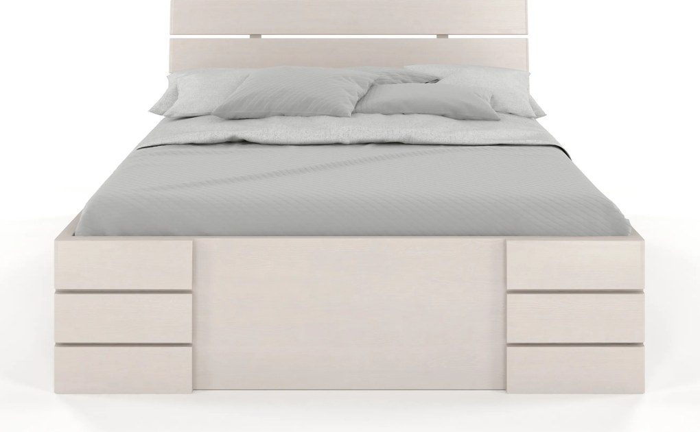 Łóżko sosnowe Visby Sandemo High Drawers