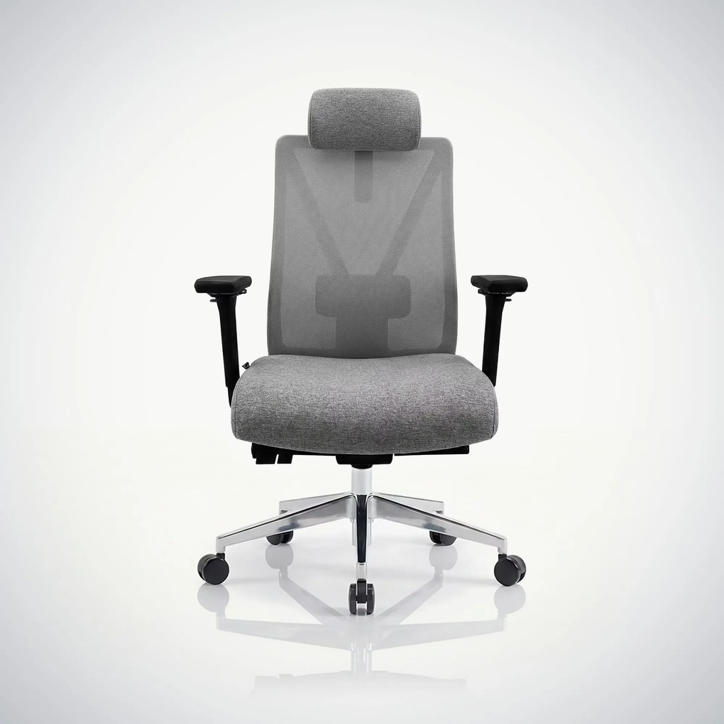 Fotel biurowy ergonomiczny szary z siatką VECTOR