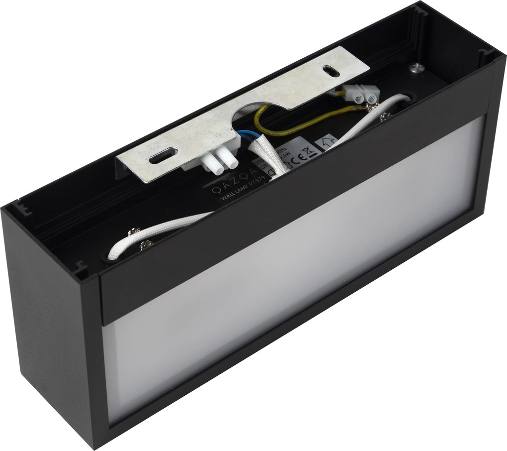 Designerska prostokątna lampa ścienna czarna 25cm - Houx