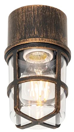 Lampa sufitowa i ścienna antyczne złoto IP54 - Kiki