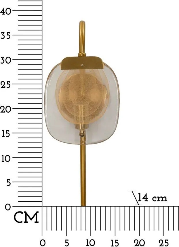 Szklany kinkiet w kolorze złota Softy – Mauro Ferretti