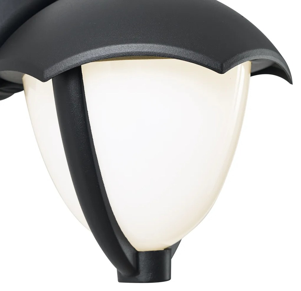 Zewnetrzna Inteligentna zewnętrzna lampa ścienna czarna z opalowym szkłem, w tym LED IP54 - Classica klasyczny/Antyczny Oswietlenie zewnetrzne