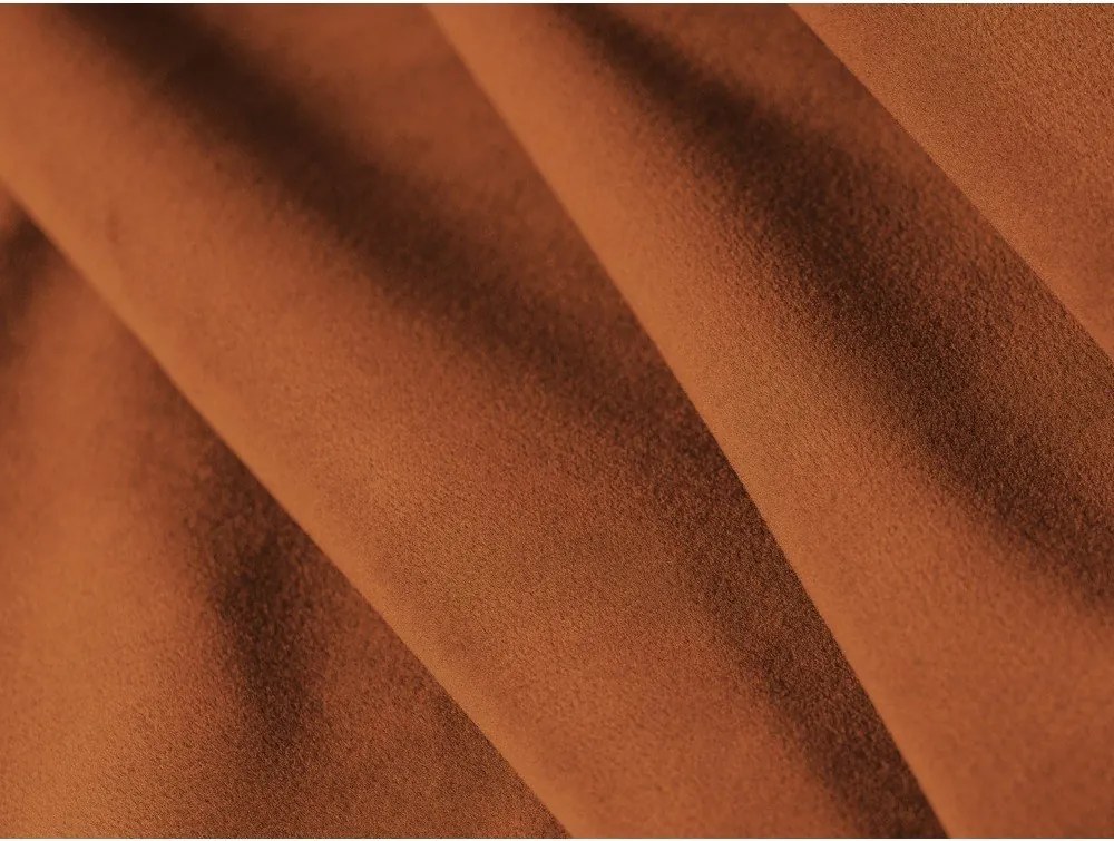 Aksamitny narożnik (lewostronny/z szezlongiem) w kolorze terakoty Kate – Micadoni