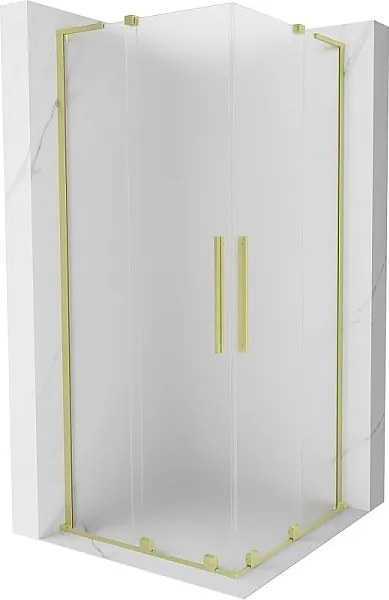 Mexen Velar L Duo kabina prysznicowa rozsuwana 90 x 90 cm, szron, złota szczotkowana - 871-090-090-02-33-55