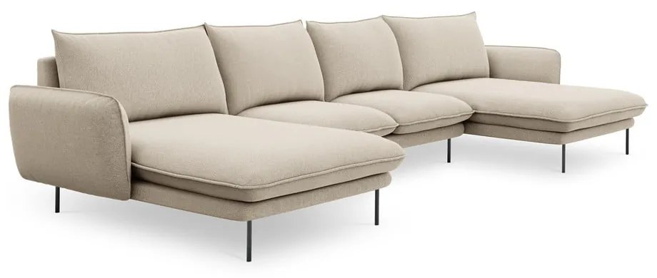 Beżowa sofa w kształcie litery U Cosmopolitan Design Vienna