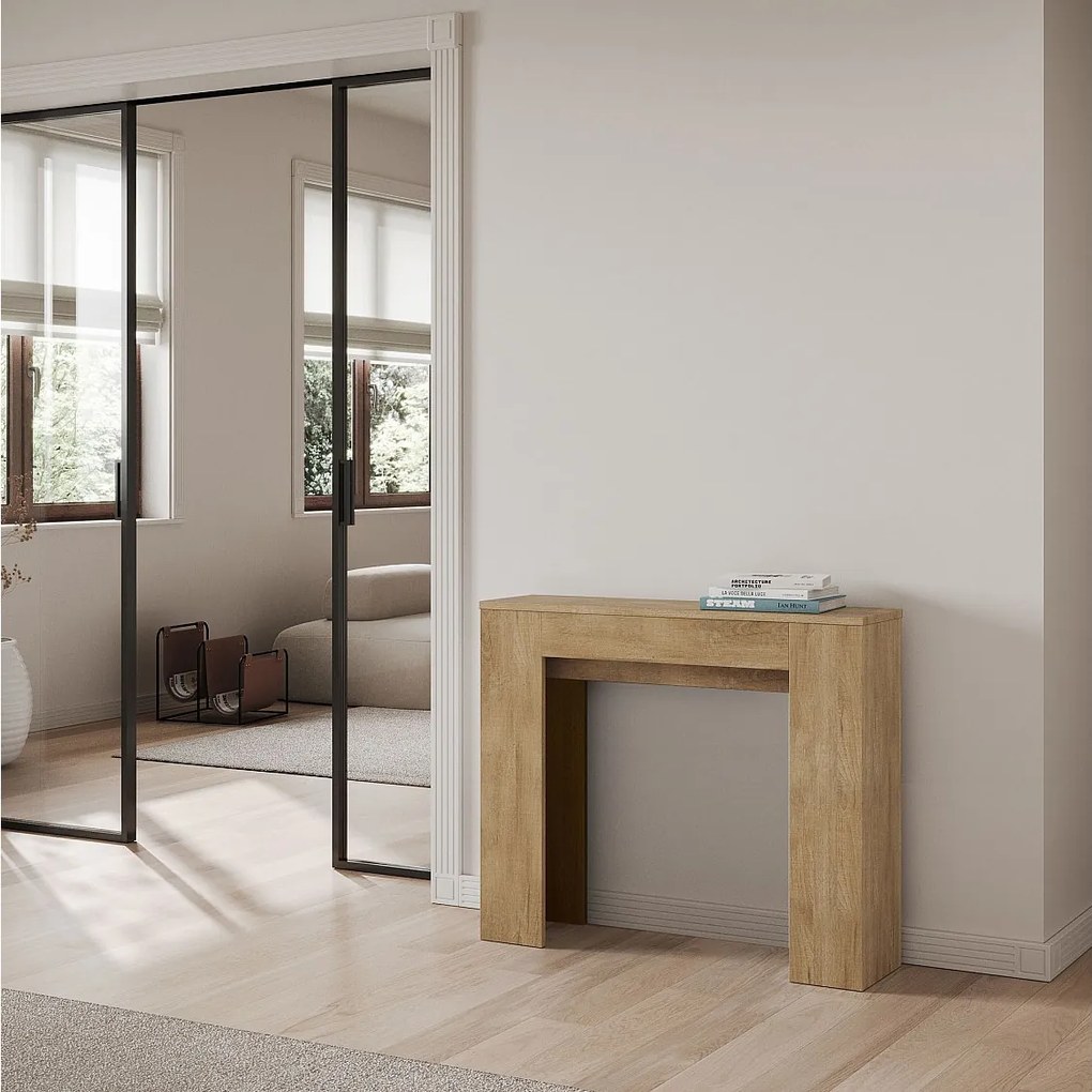 Konsola rozkładana 90x25/181 cm Slick Dąb naturalny