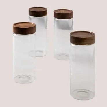 Zestaw 4 Szklanych Sloików (ø8 Cm) Weris Transparent - Sklum