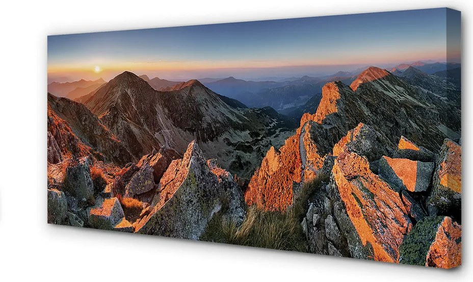 Fotoobraz na płótnie Góry o Zachodzie Słońca