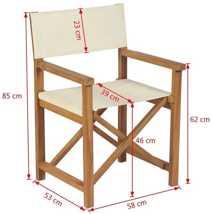 Składane tekowe krzesło reżyserskie Limo
