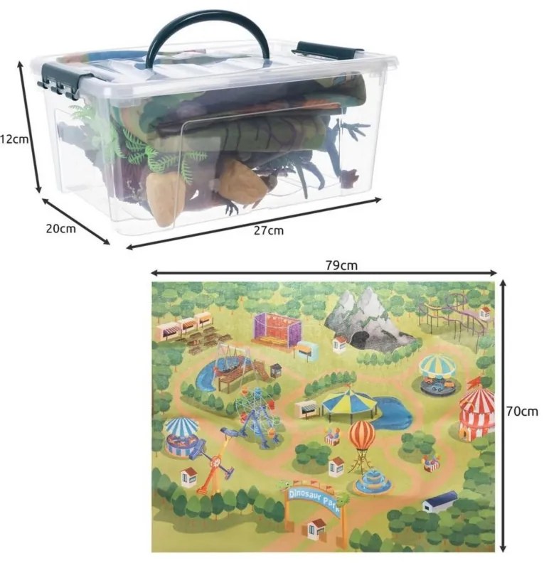 Woopie zestaw figurki dinozaury 16 el. + mata + kuferek
