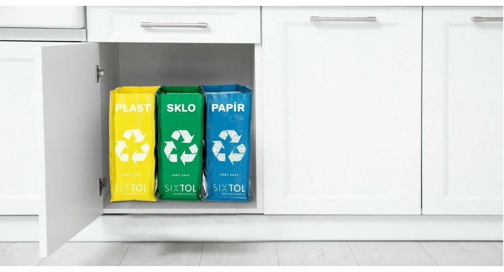 Sixtol Worki na odpady SORT EASY 3 SLIM, 18 x 30 x40 cm, 3 x 22 l, 3 szt.