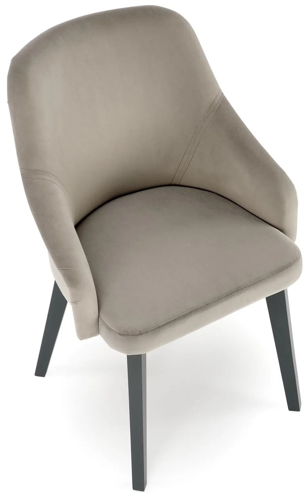 Krzesło tapicerowane grafit/grafit welurowe TOLEDO 2