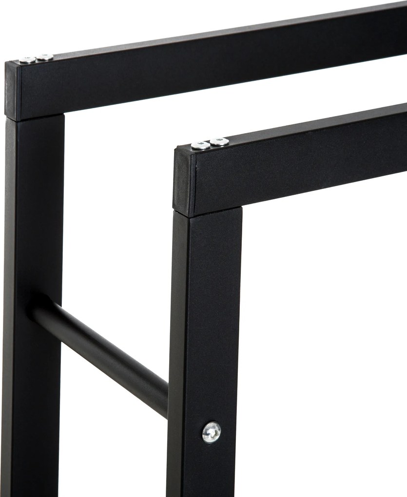 Homcom® Regał Na Drewno Opałowe 100 kg Stal Czarny