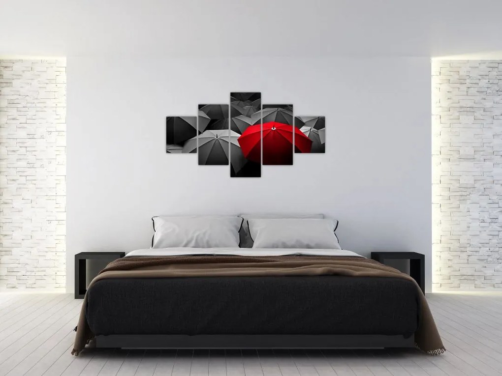 Obraz otwartych parasoli (125x70 cm)