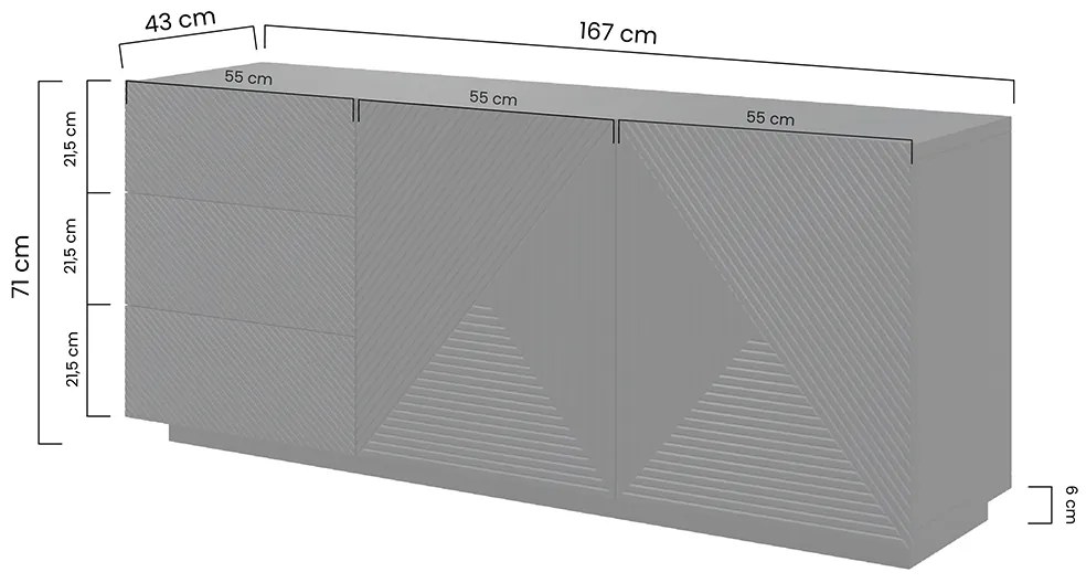 Komoda z szufladami Asha 167 cm - kaszmir