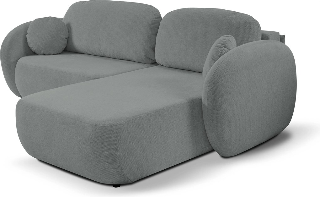 Masseno Narożnik AMICO z funkcją spania i pojemnikiem na pościel Narozniki L, Rozkładana sofa - Szary, ARAGON 93