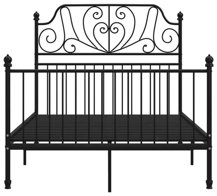 Czarne metalowe łóżko z zagłówkiem 120x200 cm - Hadson